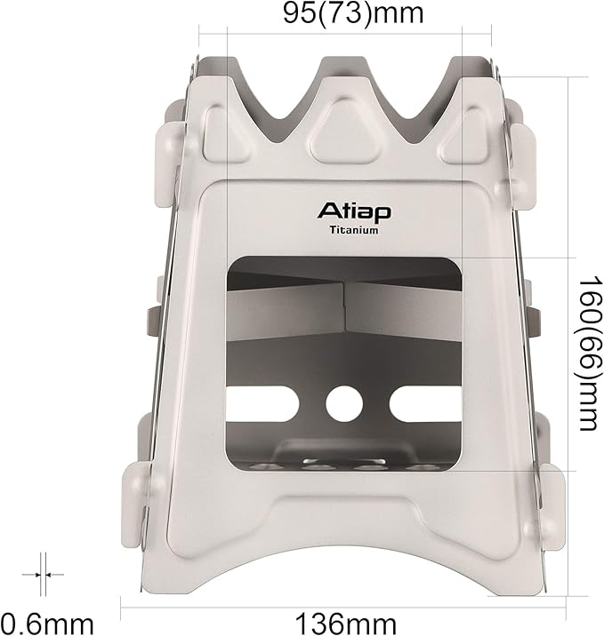 Ultralight Titanium Wood Burning Stove Outdoor Camping Multi-Fuels Alcohol Stove BBQ Stove WS009ST-Ti (Multifunctional Wood Burning Stove)