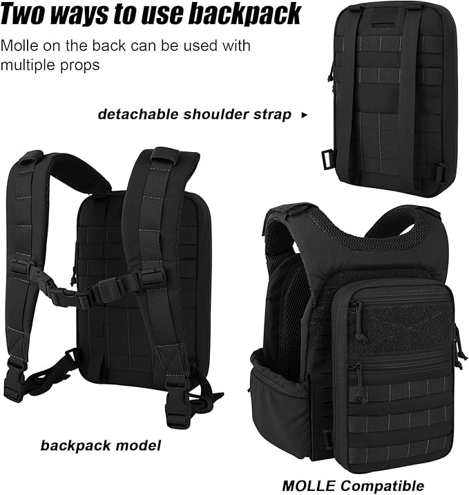 PETAC GEAR Tactical Molle Hydration Pack for 1.5L - Lightweight Water Reservoir Bag for Molle Vest Backpack, for Hiking, Hunting