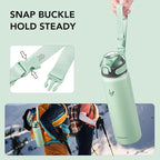 Enerbone 24 oz Insulated Water Bottle, Stainless Steel Bottle with Carrying Strap, Double-Wall Vacuum Insulation Design, Leakproof Sports Bottle with Straw, Keep Drinks Cold or Hot for Hours