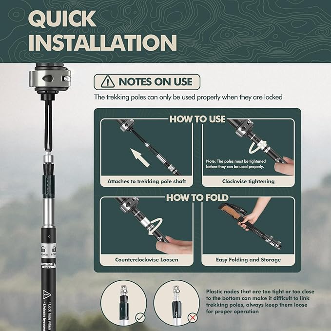 GPTCAMP Walking Sticks,Trekking Poles Collapsible Hiking Poles,Lightweight Folding Travel Walking Pole for Men Women,2pc Adjustable Hiking Stick with EVA Foam Grips for Backpacking