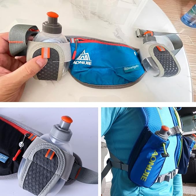 Azarxis Running Water Bottles Flask BPA Free Leakproof Hydration Vest Packs Waist Belt Replacement for Triathlon Marathon Hiking Cycling Climbing Runner