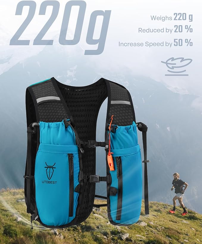 UTOBEST Upgrade Running Hydration Vest 10L, Running Backpack for Women Men Multi-Functional Storage, Adjustable Water Vest for Trail Marathon Race Jogging Cycling