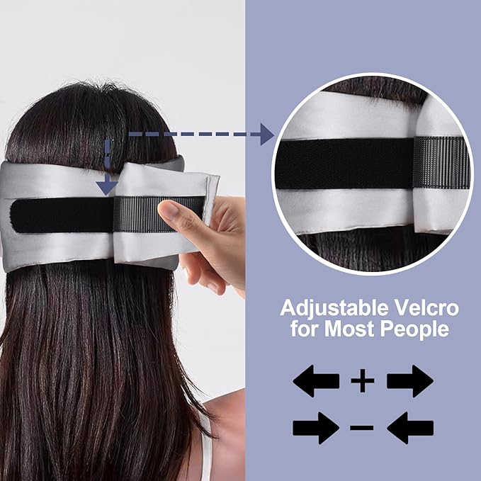 Mulberry Silk Sleep Mask for Women Men, Blackout Eye Mask for Sleeping for Side and Back Sleepers with Adjustable Wide Band, Comfortable Soft Pressureless Eye Cover for Sleeping in Large Size