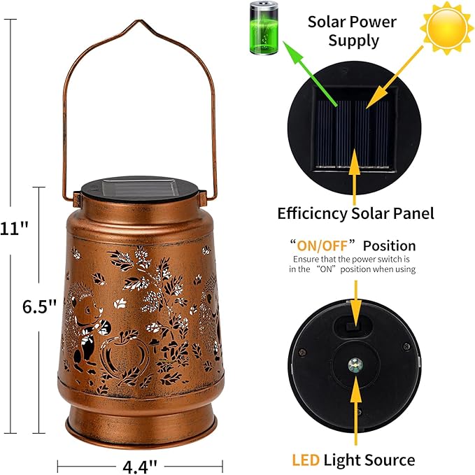 Solar Lanterns Outdoor Waterproof Hedgehog Garden Decorations Gifts for Women Gifts for Mom Grandma Birthday Gifts Hanging Solar Lanterns Outdoor for Garden Decoration, Patio, Lawn, Passageway