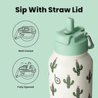 BOTTLE BOTTLE 32oz Insulated Water Bottle Stainless Steel Sport Water Bottle with Straw Dual-use Lid Design for Gym with Pill Box