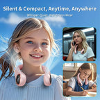 Portable Neck Fan with 6000mAh USB - Rechargeable Battery, 360° Cooling Wearable Fan, 3 Speeds, Ultra-Light Bladeless Neck Fan LED Display (Pink)