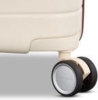 Virtuosa Hardside 21 Inch Carry On Luggage - Airline Approved with 360° Spinner Wheels, RightHeight™ Adjustable Handle - Zippered WetPak™ - TSA Lock - Expandable Light Polycarbonate Shell - Off White