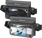 Niveaya IP68 Waterproof Fanny Pack - 2 Pack, Floating Dry Bag Pouch, Phone Waterproof Waist Pouch Dry Bag, Beach, Kayaking, Swimming, Boat Essentials, for iPhone 16/15/14/13/12 Pro Max up to 9.5"
