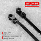 200 PCS 6 inch Black Zip Ties with Screw Hole 70lbs Mountable head Cable Ties Straps Multipurpose Heavy Duty Nylon Cable Zip Ties with Screw Mounting Hole