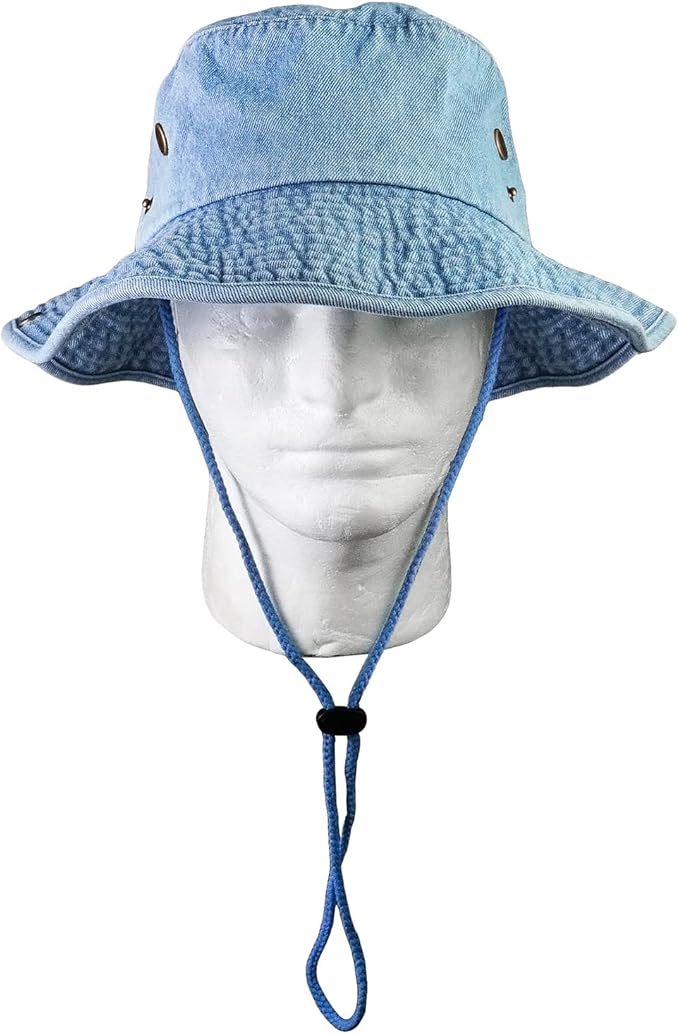 Wide Brim Hiking Fishing Safari Boonie Bucket Hats 100% Cotton UV Sun Protection for Men Women Outdoor Activities