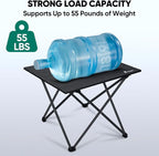 PTEROMY Medium Folding Camping Table, Portable Beach Table with Ultralight Aluminum Tabletop for Travel, Outdoor, Camping, Picnics, and BBQs (Black)