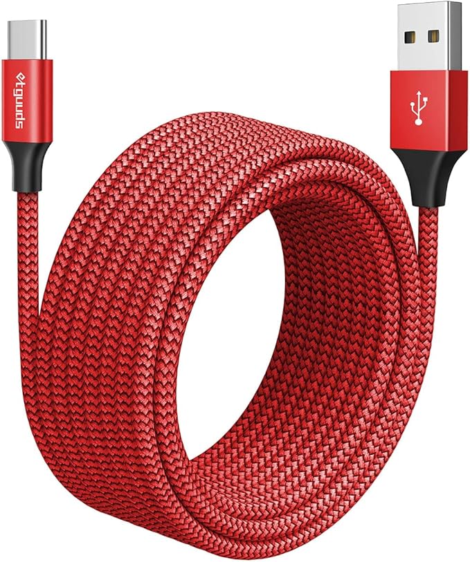 etguuds Long USB C Cable 10ft, 1-Pack, Braided USB A to USB C Charger Cable, Type C Charger Cord Fast Charging for iPhone 16 15 Series, Samsung Galaxy S25 S24 S23, Pixel, Switch and More