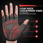 Bike Gloves for Men Women with Anti-Slip Shock-Absorbing Pad, Light Weight Half-Finger Cycling Gloves