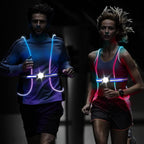 LED Reflective Running Vest Lights for Runners, Running Lights with Front Light, Safety USB Rechargeable Reflective Night Lights For Men/Women Running Walking Cycling, Three Light Modes with 7 Colors