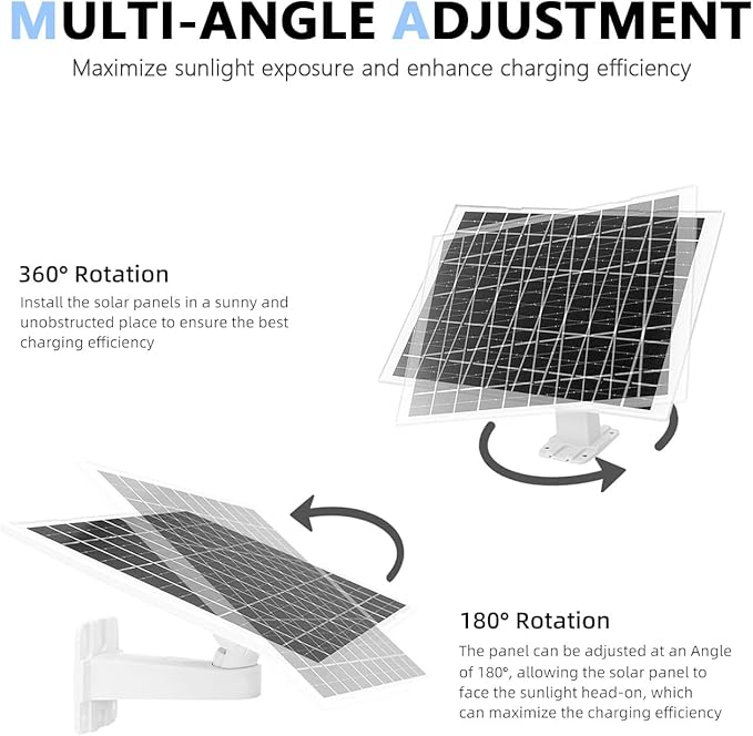 4 Pack 8W Solar Panel Charger Compatible with Arlo Essential Solar Panel Charger (2nd Generation, Arlo Essential Outdoor Camera & Essential Outdoor XL Camera 2nd Generation VMA6600，Pro 2K 6th Gen 2025