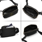 Gitus Belt Bag Fanny Pack Crossbody Bags with Initial Letter Patch Gifts for Wife Older Women Mother Coworker Bridesmaid Anniversary Travel Gifts Beach Gifts (Black-N)