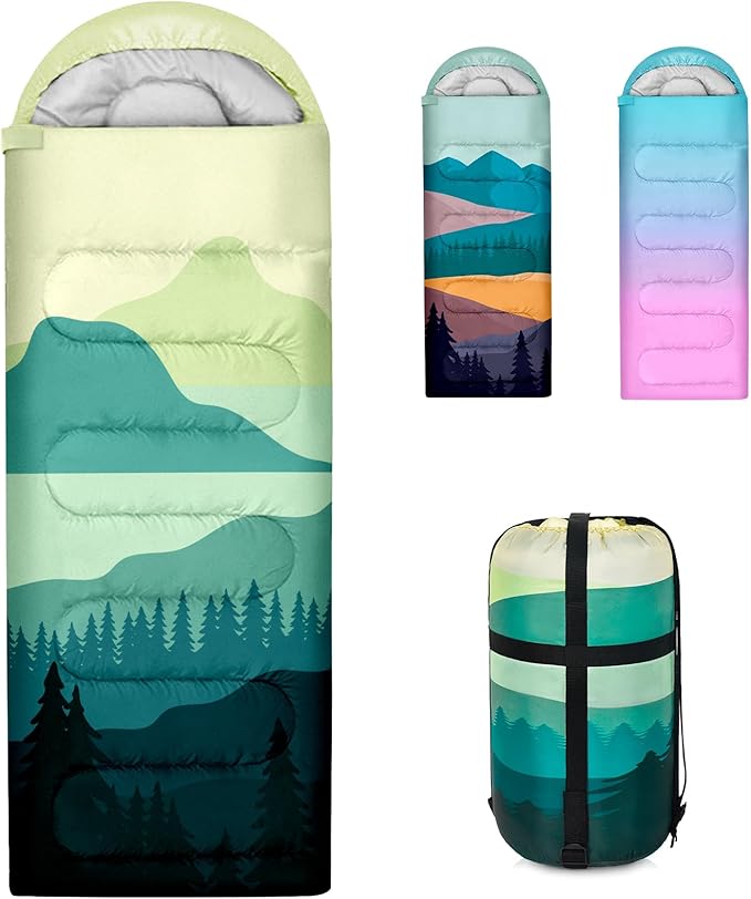 Sleeping Bags for Adults, 3 Seasons Warm Cold Weather Lightweight Waterproof Backpacking Camping Sleeping Bag for Camping Hiking Traveling Outdoor, Camping Gear Equipment