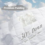 puredown® Queen Size Blanket for Bed, Ultra Soft Lightweight Down & Feather Fill, All Season Blanket, Machine Washable, 88"X90", Pure White