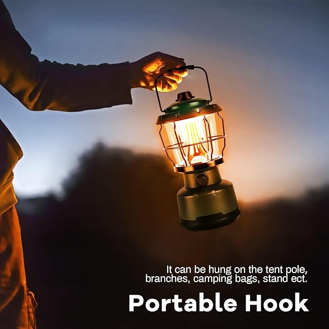 LED Camping Lantern, Water Resistant Emergency Light for Power Outage, Hurricane, Hiking