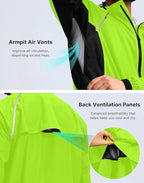 Men's Cycling Rain Jackets Waterproof Running Bike Windbreaker Lightweight Packable Hooded Jacket