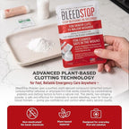 BleedStop™ First Aid Powder for Blood Clotting, Trauma Kit, Blood Thinner Patients, Camping Safety, and Survival Equipment for Moderate to Severe Bleeding Wounds or Nosebleeds - 1 (60g) Pouch