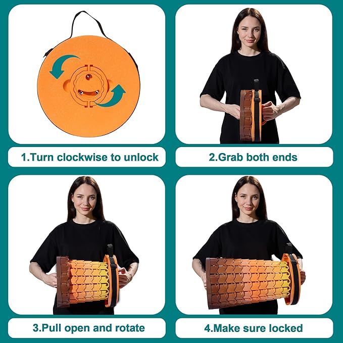 ALEVMOOM Upgraded XXL 50 Portable Collapsible Stool with Cushion,Telescoping Folding Stool for Adults,Yet More Sturdy Camping Stool with Load Capacity 1000lbs,for Outdoor Garden Hiking BBQ