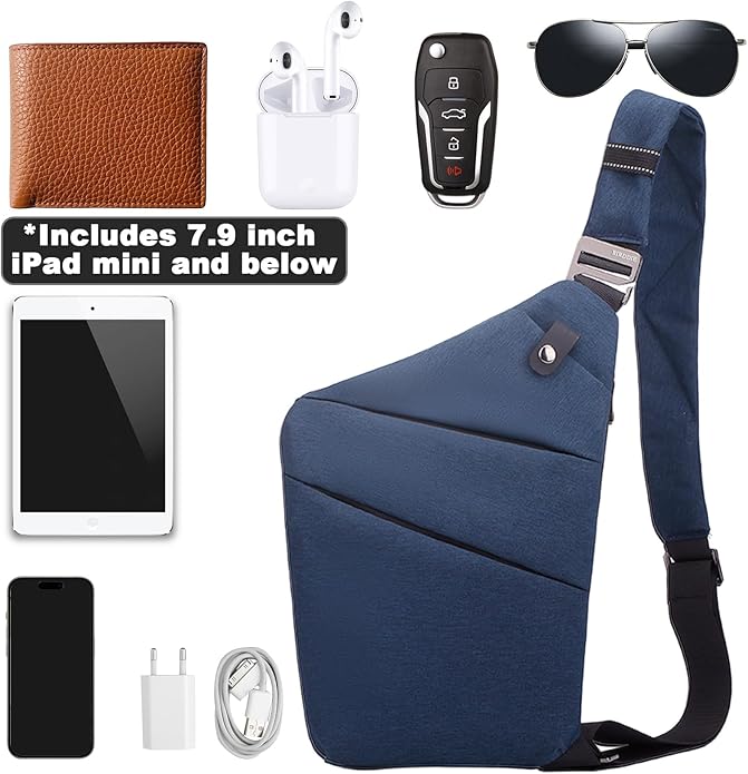 Anti Theft Travel Bag, One Shoulder Large Capacity Cross-body Bag Chest Fashion Lightweight Sling Bags for Travel Sports