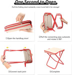 Camping Stool 12 Inch Portable Folding Stool with Carry Bag Weight Load 220lbs Portable Stool for Camping Fishing Hiking BBQ White