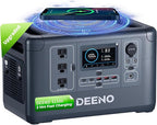 Portable Power Station, 1036Wh LiFePO4 Battery, 1500W Continuous Power, Solar Generator for Emergency Backup, Home, Camping, RVs, and Off-Grid Use – Fast Charging & Multi-Device Support DEENO S1500