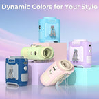 AMACOOL Portable Waist Fan Clip On, MAX 40H Runime, 10000mAh Rechargeable Wearable Shirt Fan with Light, 16000RPM Powerful 5 Speed Belt Fans Personal Cooling Fans for Outdoor Camping Travel (Pomelo)