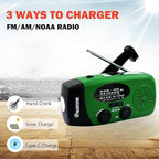 5000mAh Emergency Crank Weather Radio, iRonsnow NOAA/FM/AM Solar Radios, Portable Survival Radio with SOS, Earphone Jack, 1W 4 Modes LED Flashlight, Cell Phone Charger for Camping Hiking