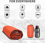 Down Camping Blanket, Muti-Use Outdoor Travel Blanket, Puffy Sleeping Bag Blanket, Waterproof Packable Backpacking Quilt for Camping, Travel, Airplane, Hiking, Picnic, 55''x79''