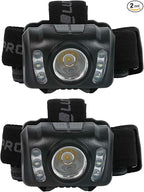 LUXPRO LP345V2 LED Headlamp - Bright 300 Lumen Head Lamp for Outdoors, Camping & Hiking - 6 Light Modes White, Green & Red Light - IPX4 Waterproof - Adjustable Headband - Batteries Included - 2 Pack