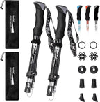 Trekking Poles - Aluminum 7075 Adjustable Walking Sticks with Quick Locks, Expandable to 53", Ultralight for Hiking, Camping, Mountains (Set of 2)