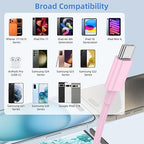 2Pack 10FT USB to USB C Fast Charging Cable for iPhone 17 16 15 Charger Cord, for Apple for iPhone 17 16 15/Pro/Pro Max/Plus Long Type C Car Carplay Cord for iPad Pro 12.9/11 for Android(Pink)