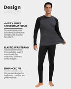 Men's 100% Merino Wool Base Layer Sets Lightweight Active Base Layer for Ski