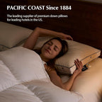 Pacific Coast Goose Firm Bed Pillows of Standard Size, 100% Organic Cotton Cover, Gusseted Design for Sleeping, Feather and Down Pillows of Hotel Collection