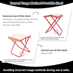 Camping Stool 12 Inch Portable Folding Stool with Carry Bag Weight Load 220lbs Portable Stool for Camping Fishing Hiking BBQ White