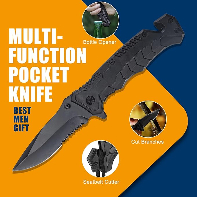 11-in-1 Survival Kit for Camping Essentials,Compact & Portable Multi-Tool for Backpacking, Hiking, Car Emergencies, Durable Outdoor Gear