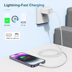 3 Pack Apple MFi Certified iPhone Charger Cable 6ft, Apple Lightning to USB Cable Cord 6 Foot, 2.4A Fast Charging,Apple Phone Long Chargers for iPhone 13/12/11/11 Pro/11 Max/X/XS/XR/XS Max/8/7/6/5S