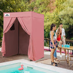 EAGLE PEAK Flex Compact 5x5 Pop-up Canopy Changing Room, Portable Privacy Dressing Room for Indoor Fashion Photoshoots, Camping, or Pool, Pink