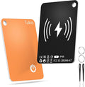 Locator Tag Compatible with Apple Find My APP (iOS Only, Not for Android), Bluetooth Tracker with Wireless Charging and IP68 Waterproof, Backpacks, Luggage, Key Tracker Tag.Black-Orange-2 Pack
