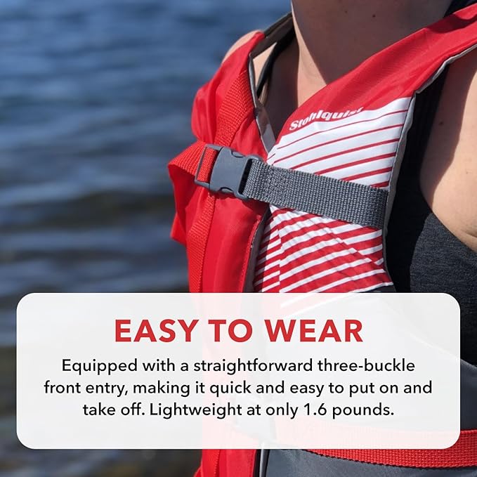 Stohlquist Universal Fit Adult Life Jacket PFD (4 Pack) Coast Guard Approved, for Men and Women 90+ lbs, Lightweight Neoprene and Adjustable, Ideal for Boating, Kayaking & Water Sports