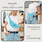 MAXTOP Large Crossbody Fanny Pack with 4-Zipper Pockets,Gifts for Enjoy Sports Festival Workout Traveling Running Casual Hands-Free Wallets Waist Pack Phone Bag Carrying All Phones