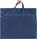 KEEGH Clear Garment Bags for Dance Costumes 40 inch Dance Garment Bags for Dancers Hanging Clothes for Closet Storage, with 4 Zipper Pockets for Dance Competitions, Ballet, Theatre, 6 Pack, Navy Blue
