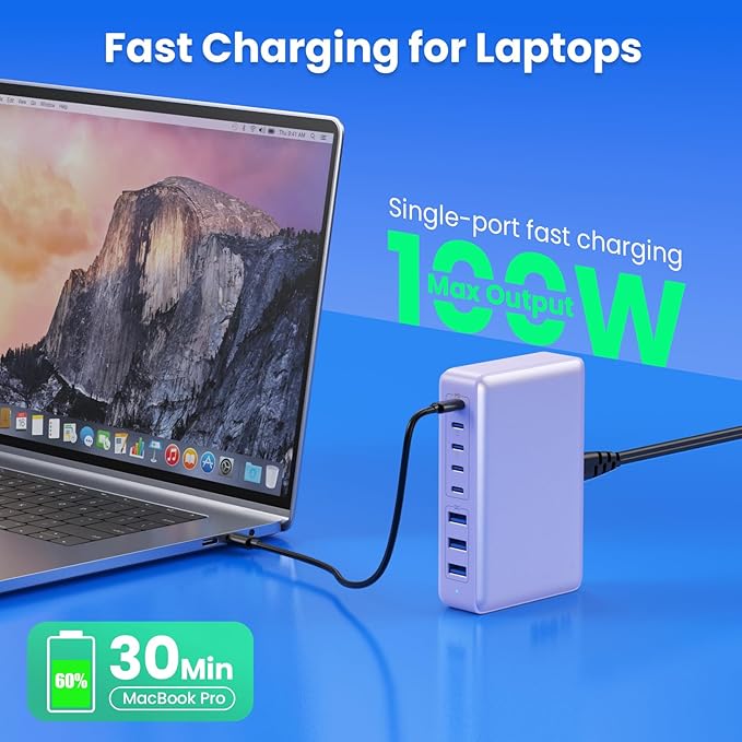 USB C Charger 300W USB C Charger Block 8-Ports GaN IV Fast Charging Station,PD 100W Laptop Charging Hub Wall Adapter Compatible with MacBook/Air,DELL,Steam Desk,iPhone 16/15/14,Galaxy S24 etc