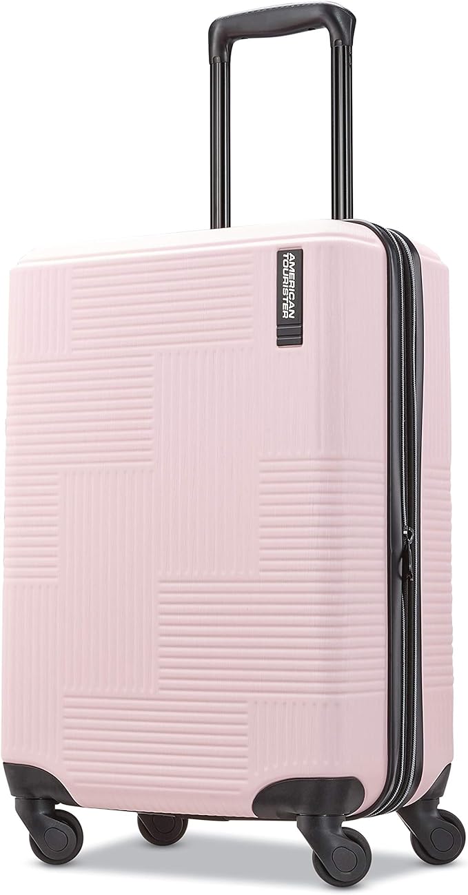 American Tourister Stratum XLT Expandable Hardside Luggage with Spinner Wheels, Pink Blush, Carry-On 21-Inch