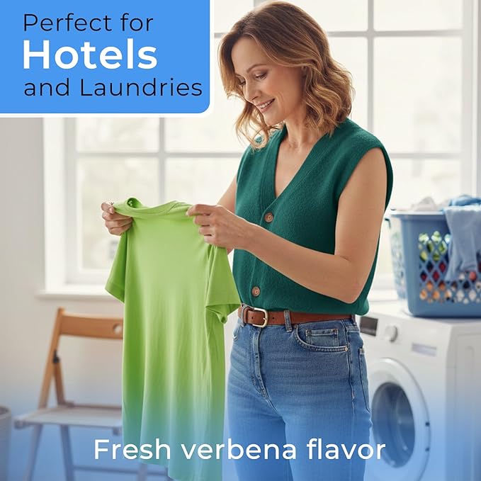 100 Pack Travel Laundry Detergent Bulk, Portable Single Use Liquid Laundry Soap, Verbena Scented, 10ml TSA Approved Travel Size for Traveler, Cruise, Hostel & Camping Essentials