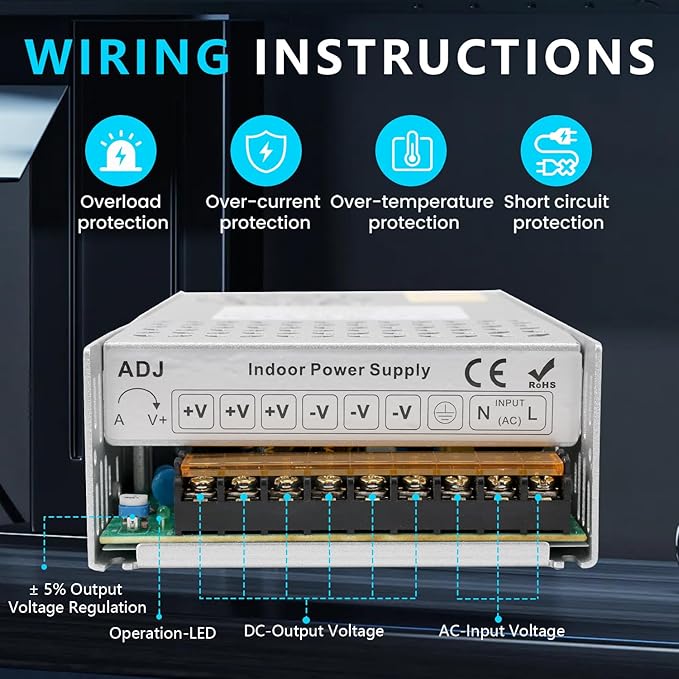 DC 48V 12.5A 600W Power Supply Adapter 110V AC to 48V DC Converter Power Supply for Drive Sensor Lamp Meter Controller Servos Electric Motor