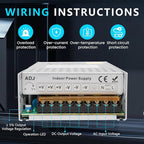 DC 48V 12.5A 600W Power Supply Adapter 110V AC to 48V DC Converter Power Supply for Drive Sensor Lamp Meter Controller Servos Electric Motor